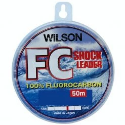 50m Spool Of Wilson Fluorocarbon Fishing Leader - 100% Fluorocarbon Shock Leader