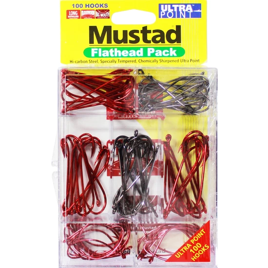 Assorted Tackle Packs 100 Pce Mustad Assorted Chemically Sharpened Flathead Hook Pack In Tackle Tray 2 Assorted Tackle Packs 100 Pce Mustad Assorted Chemically Sharpened Flathead Hook Pack In Tackle Tray - Image 2