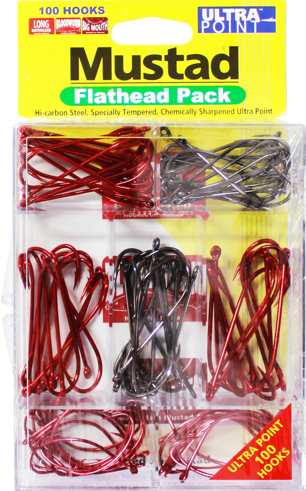 Assorted Tackle Packs 100 Pce Mustad Assorted Chemically Sharpened Flathead Hook Pack In Tackle Tray 1 Assorted Tackle Packs 100 Pce Mustad Assorted Chemically Sharpened Flathead Hook Pack In Tackle Tray