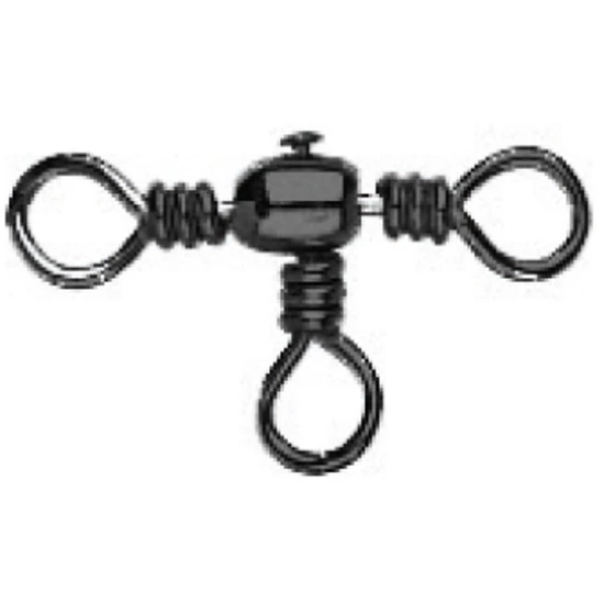 1 X Packet Of Mustad Black Barrel 3 Way Crossline Swivels 2 1 X Packet Of Mustad Black Barrel 3 Way Crossline Swivels - Image 2