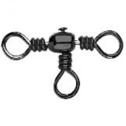 3 Way Crossline Swivels 3 X Packets Of Mustad Black Barrel 3 Way Crossline Fishing Swivels