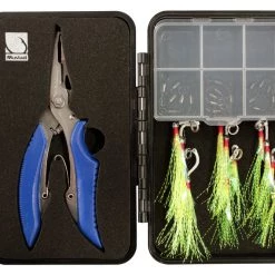 Assorted Tackle Packs Mustad Light Jigging Assist Hook Replacement Kit With Split Ring Pliers