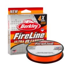 150m Spool Of Berkley Fireline Ultra 8 Blaze Orange Braided Fishing Line