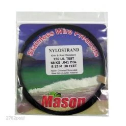 Mason MASON Nylo Strand - Black 30ft Coil Of Black Nylostrand Stainless Steel Fishing Wire Leader Material -Terminal Tackle Sales 2022 mbnc 150 7