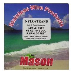 Mason MASON Nylo Strand - Bright 30ft Coil Of Bright Nylostrand Stainless Steel Fishing Wire Leader Material 11 Mason MASON Nylo Strand - Bright 30ft Coil Of Bright Nylostrand Stainless Steel Fishing Wire Leader Material -Terminal Tackle Sales 2022 mnc 150 3