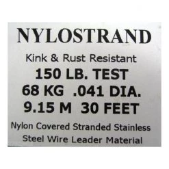 Mason MASON Nylo Strand - Bright 30ft Coil Of Bright Nylostrand Stainless Steel Fishing Wire Leader Material 12 Mason MASON Nylo Strand - Bright 30ft Coil Of Bright Nylostrand Stainless Steel Fishing Wire Leader Material -Terminal Tackle Sales 2022 mnc 150 4