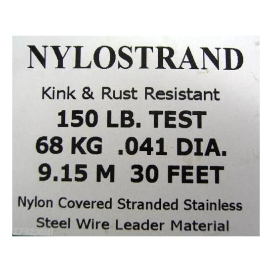 Mason MASON Nylo Strand - Bright 30ft Coil Of Bright Nylostrand Stainless Steel Fishing Wire Leader Material 5 Mason MASON Nylo Strand - Bright 30ft Coil Of Bright Nylostrand Stainless Steel Fishing Wire Leader Material - Image 5