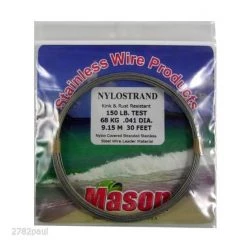 Mason MASON Nylo Strand - Bright 30ft Coil Of Bright Nylostrand Stainless Steel Fishing Wire Leader Material 15 Mason MASON Nylo Strand - Bright 30ft Coil Of Bright Nylostrand Stainless Steel Fishing Wire Leader Material -Terminal Tackle Sales 2022 mnc 150 7