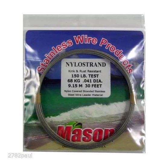 Mason MASON Nylo Strand - Bright 30ft Coil Of Bright Nylostrand Stainless Steel Fishing Wire Leader Material 8 Mason MASON Nylo Strand - Bright 30ft Coil Of Bright Nylostrand Stainless Steel Fishing Wire Leader Material - Image 8