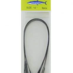 6 X Wilson 12 Inch X 40lb Black Wire Fishing Trace With Barrel Swivel & Interlock Snaps