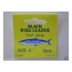6 X Wilson 6 Inch X 40lb Black Wire Fishing Trace With Barrel Swivel & Interlock Snaps -Terminal Tackle Sales 2022 traceb6 2
