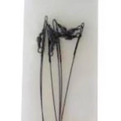 6 X Wilson 6 Inch X 40lb Black Wire Fishing Trace With Barrel Swivel & Interlock Snaps