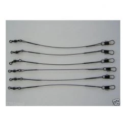 6 X Wilson 6 Inch X 40lb Black Wire Fishing Trace With Barrel Swivel & Interlock Snaps -Terminal Tackle Sales 2022 traceb6 3