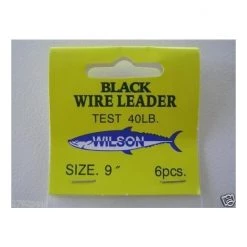 6 X Wilson 9 Inch X 40lb Black Wire Fishing Trace With Barrel Swivel & Interlock Snaps -Terminal Tackle Sales 2022 traceb9 2