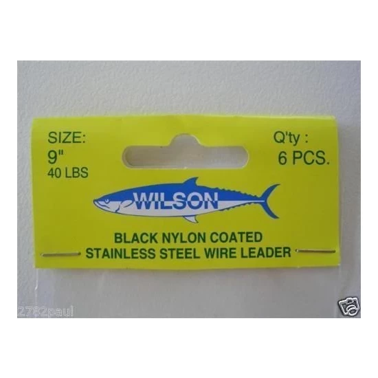 Wilson Deluxe Coastlock Snap & Crane 6 X Deluxe Black Nylon Coated Stainless Steel Wire Fishing Leaders - Wire Trace 3 Wilson Deluxe Coastlock Snap & Crane 6 X Deluxe Black Nylon Coated Stainless Steel Wire Fishing Leaders - Wire Trace - Image 3